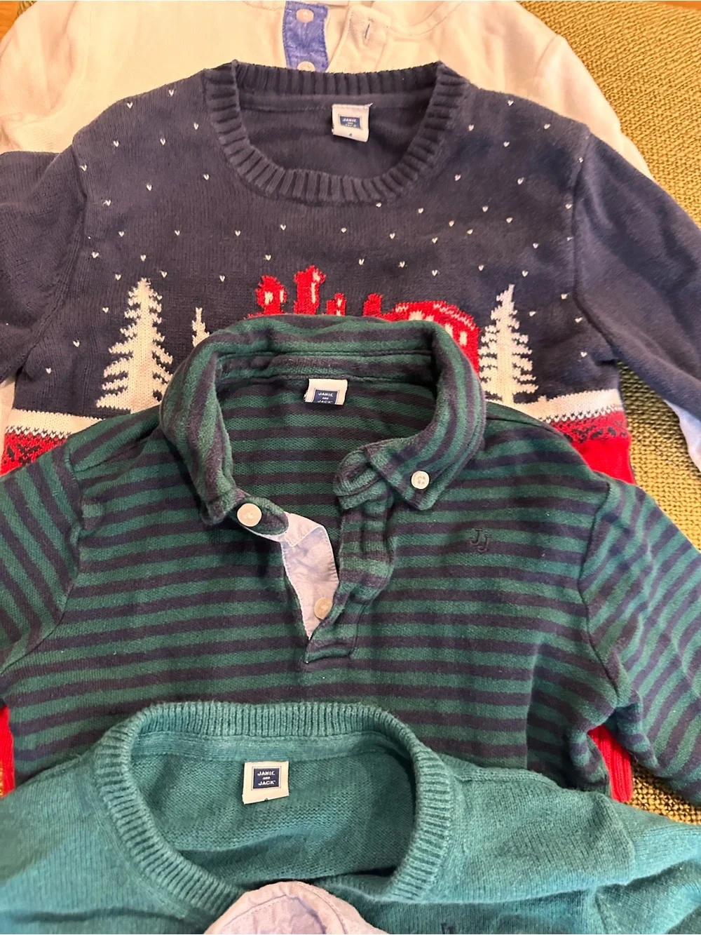 *7 Pcs Janie and Jack Bundle Boys Size 4 Tops Sweaters Jeans Shorts